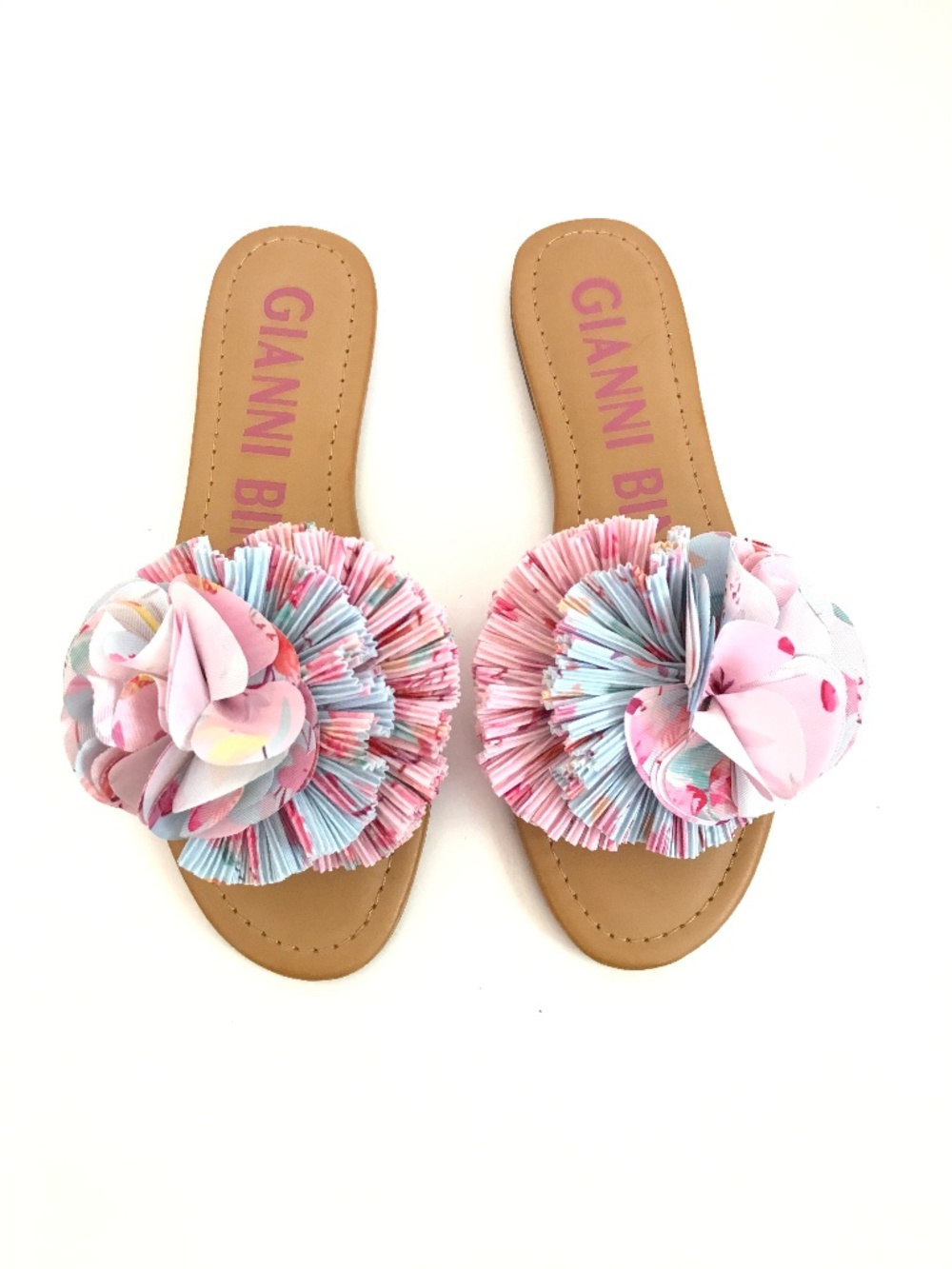 GIANNI BINI Zaven Floral Ruffle Sandals Women’s Size 7